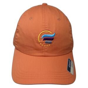 Ahead Baseball Cap Orange One Size Cotton Strapback Embroidered Lightweight Hat